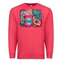 Cardinal valentines day coffee cup and sweets Premium Sweatshirt - OliviaCreatesArt