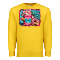 Lemon valentines day coffee cup and sweets Premium Sweatshirt - OliviaCreatesArt