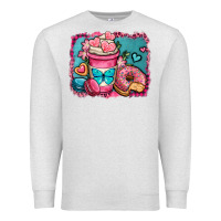 Oatmeal Heather valentines day coffee cup and sweets Premium Sweatshirt - OliviaCreatesArt