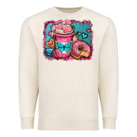 Sandshell valentines day coffee cup and sweets Premium Sweatshirt - OliviaCreatesArt