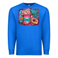 True Royal valentines day coffee cup and sweets Premium Sweatshirt - OliviaCreatesArt