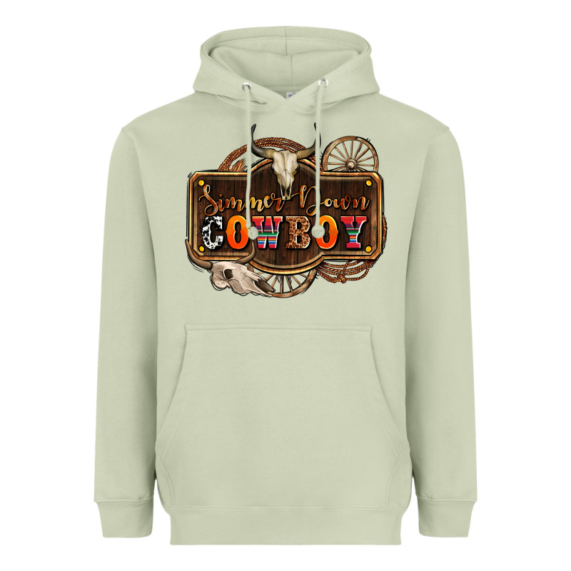 Simmer Down Cowboy Olivia Heavyweight Hoodie by OliviaCreatesArt | Teevron