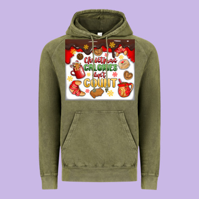 Christmas Calories Don't Count Vintage Hoodie Designed By Maliassmallbusiness