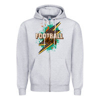 Heather Grey Football Vibes Zipper Hoodie - HowdyJamesFarm