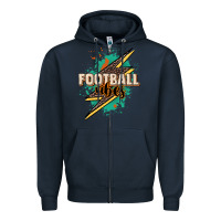 Navy Football Vibes Zipper Hoodie - HowdyJamesFarm