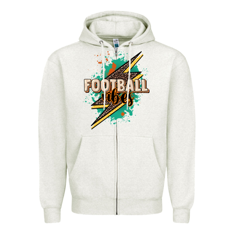 Football Vibes Zipper Hoodie by HowdyJamesFarm | Teevron