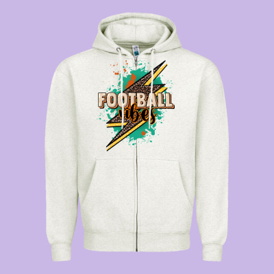 Football Vibes Zipper Hoodie Designed By Howdyjamesfarm