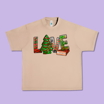 Love Christmas Tree Cake Urban Heavy Tee Designed By Nancycooperartshop