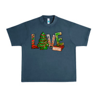 Midnight Navy Love Christmas tree cake Urban Heavy Tee - NancyCooperArtShop