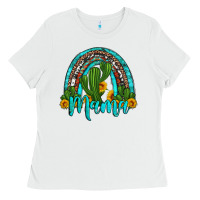 White western cactus and sunflower mama rainbow Ladies Tee - Artiststas