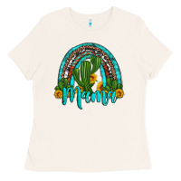 Western Cactus And Sunflower Mama Rainbow Ladies Tee | Teevron