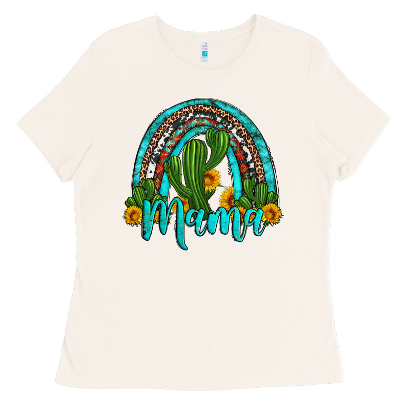 Western Cactus And Sunflower Mama Rainbow Ladies Tee by Artiststas | Teevron