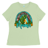 Matcha western cactus and sunflower mama rainbow Ladies Tee - Artiststas