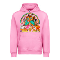 Fuchsia Pink The Turkey Ain’t The Only Thing Lookin Thick & J Urban Hoodie - CowhideDigitalArt
