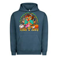Pigment Midnight Navy The Turkey Ain’t The Only Thing Lookin Thick & J Urban Hoodie - CowhideDigitalArt