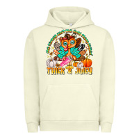 Pigment Pistachio The Turkey Ain’t The Only Thing Lookin Thick & J Urban Hoodie - CowhideDigitalArt