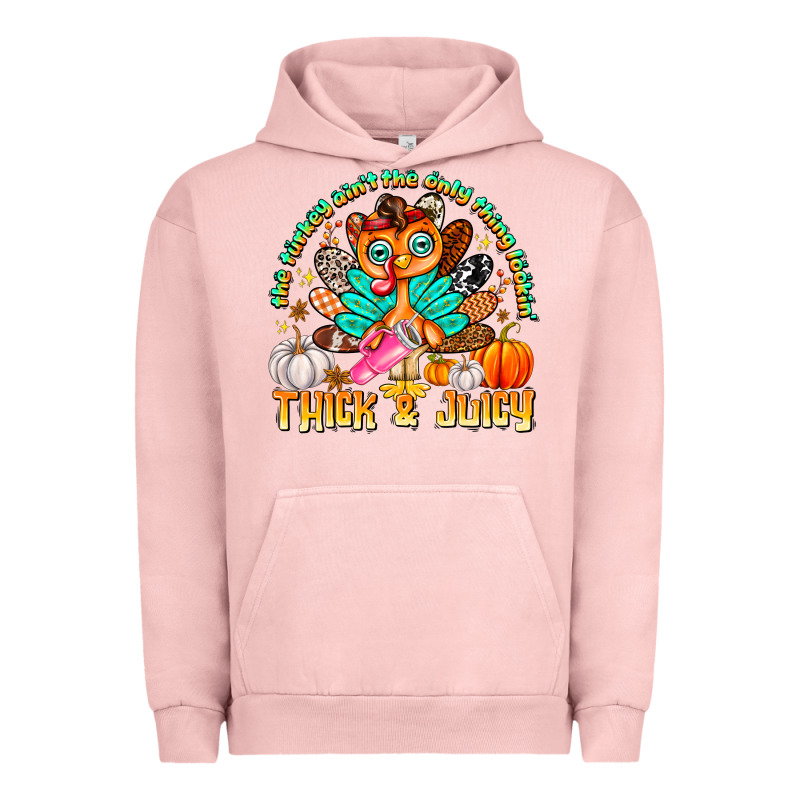 The Turkey Ain’t The Only Thing Lookin Thick & J Urban Hoodie by CowhideDigitalArt | Teevron