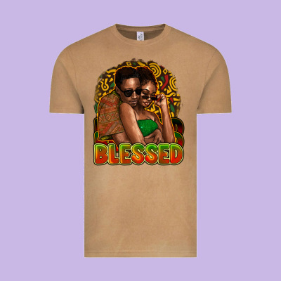 Black Couple Blessed Vintage Tee Designed By Nancycooperartshop