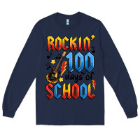 Navy rockin' 100 days of school Long Sleeve Tee - Artiststas