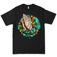 Black western praying hands prayer rosary  faith cross Premium Tee - BarkalooDesign