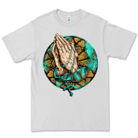 Dove Grey western praying hands prayer rosary  faith cross Premium Tee - BarkalooDesign
