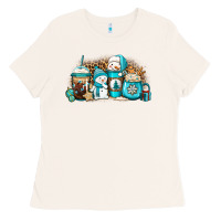 Bone winter snowman coffee cups Ladies Tee - Jasminsmagicworld