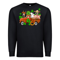 Black St. Patrick's farm animals and truck Premium Sweatshirt - OliviaCreatesArt