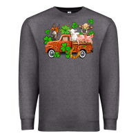 Charcoal Heather St. Patrick's farm animals and truck Premium Sweatshirt - OliviaCreatesArt
