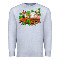 Heather Grey St. Patrick's farm animals and truck Premium Sweatshirt - OliviaCreatesArt