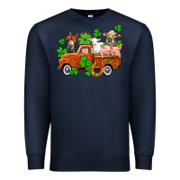 Navy St. Patrick's farm animals and truck Premium Sweatshirt - OliviaCreatesArt