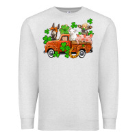 Oatmeal Heather St. Patrick's farm animals and truck Premium Sweatshirt - OliviaCreatesArt