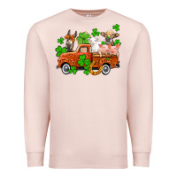 Pale Pink St. Patrick's farm animals and truck Premium Sweatshirt - OliviaCreatesArt