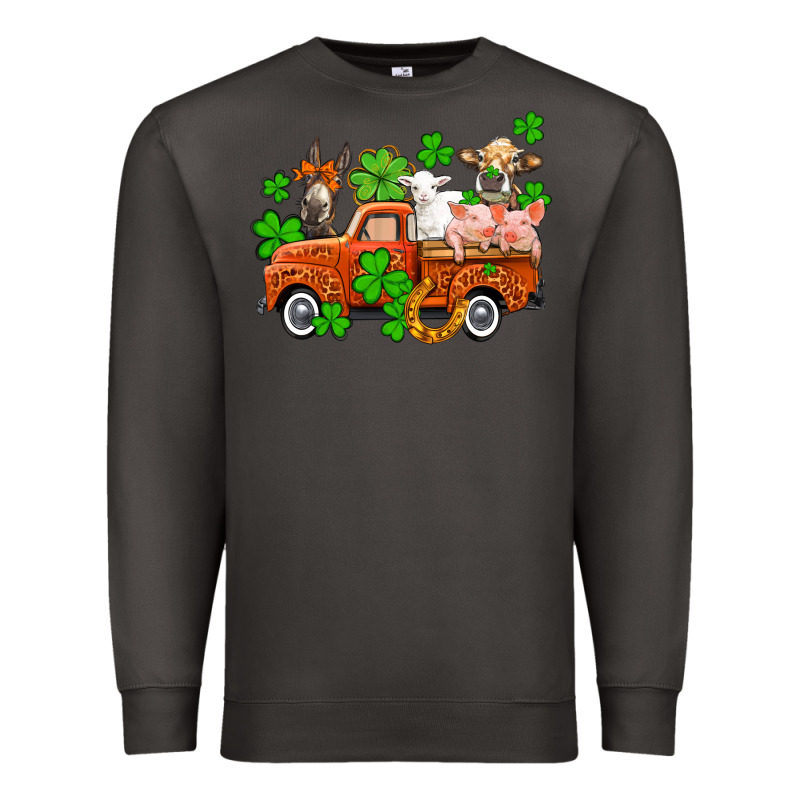 St. Patrick's Farm Animals And Truck Premium Sweatshirt by OliviaCreatesArt | Teevron