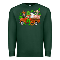 Sports Green St. Patrick's farm animals and truck Premium Sweatshirt - OliviaCreatesArt