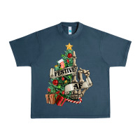 Midnight Navy Festive af Christmas middle finger Urban Heavy Tee - NancyCooperArtShop