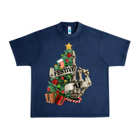 Navy Festive af Christmas middle finger Urban Heavy Tee - NancyCooperArtShop