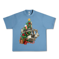 Pebble Blue Festive af Christmas middle finger Urban Heavy Tee - NancyCooperArtShop