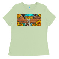 Matcha longhorn bull skull license plate Ladies Tee - Artiststas