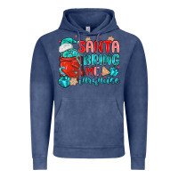 Vintage Denim santa bring me turquoise Vintage Hoodie - MaliasSmallBusiness