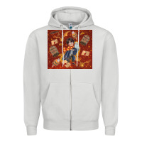 Dove Grey wizard boy with magic items Zipper Hoodie - TumblerDesignByShophia