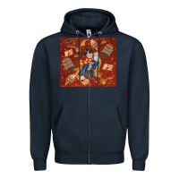 Navy wizard boy with magic items Zipper Hoodie - TumblerDesignByShophia
