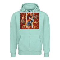 Seafoam wizard boy with magic items Zipper Hoodie - TumblerDesignByShophia