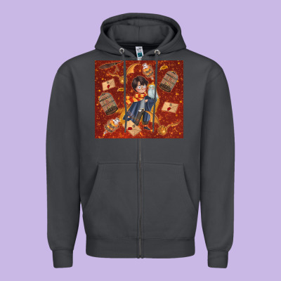 Wizard Boy With Magic Items Zipper Hoodie Designed By Tumblerdesignbyshophia