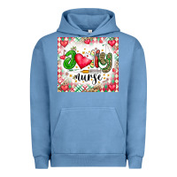 Pigment Pebble Blue Joly Nurse Urban Hoodie - CowhideDigitalArt