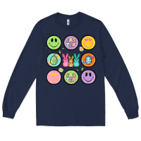 Navy easter day smiley faces Long Sleeve Tee - Artiststas