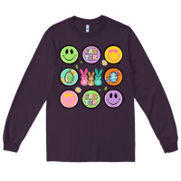 Plum easter day smiley faces Long Sleeve Tee - Artiststas