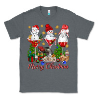 Charcoal Heather Merry Christmas wine and cocktails Classic Tee - NancyCooperArtShop