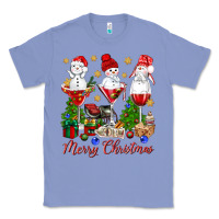 Colony Blue Merry Christmas wine and cocktails Classic Tee - NancyCooperArtShop