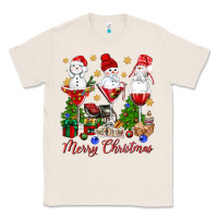 Natural Merry Christmas wine and cocktails Classic Tee - NancyCooperArtShop