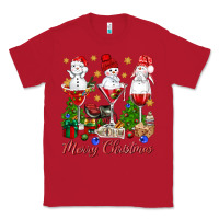 Red Merry Christmas wine and cocktails Classic Tee - NancyCooperArtShop